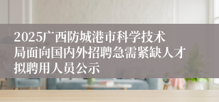 2025广西防城港市科学技术局面向国内外招聘急需紧缺人才拟聘用人员公示