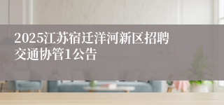2025江苏宿迁洋河新区招聘交通协管1公告