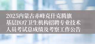 2025内蒙古赤峰克什克腾旗基层医疗卫生机构招聘专业技术人员考试总成绩及考察工作公告