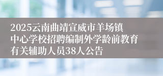 2025云南曲靖宣威市羊场镇中心学校招聘编制外学龄前教育有关辅助人员38人公告