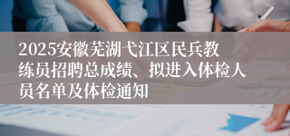 2025安徽芜湖弋江区民兵教练员招聘总成绩、拟进入体检人员名单及体检通知