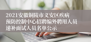 2021安徽铜陵市义安区疾病预防控制中心招聘编外聘用人员递补面试人员名单公示