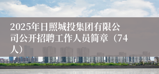 2025年日照城投集团有限公司公开招聘工作人员简章（74人）