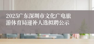 2025广东深圳市文化广电旅游体育局递补人选拟聘公示