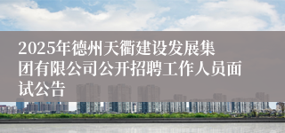 2025年德州天衢建设发展集团有限公司公开招聘工作人员面试公告