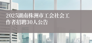 2025湖南株洲市工会社会工作者招聘30人公告
