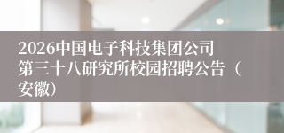 2026中国电子科技集团公司第三十八研究所校园招聘公告（安徽）
