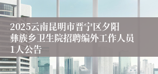 2025云南昆明市晋宁区夕阳彝族乡卫生院招聘编外工作人员1人公告