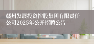 赣州发展投资控股集团有限责任公司2025年公开招聘公告