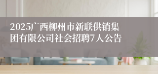 2025广西柳州市新联供销集团有限公司社会招聘7人公告