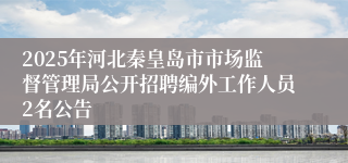2025年河北秦皇岛市市场监督管理局公开招聘编外工作人员2名公告