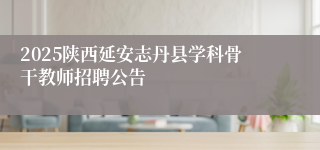 2025陕西延安志丹县学科骨干教师招聘公告