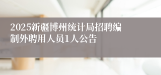 2025新疆博州统计局招聘编制外聘用人员1人公告