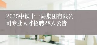 2025中铁十一局集团有限公司专业人才招聘28人公告