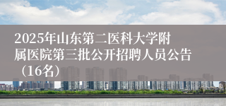 2025年山东第二医科大学附属医院第三批公开招聘人员公告（16名）
