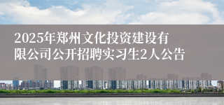 2025年郑州文化投资建设有限公司公开招聘实习生2人公告
