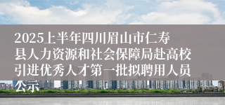 2025上半年四川眉山市仁寿县人力资源和社会保障局赴高校引进优秀人才第一批拟聘用人员公示