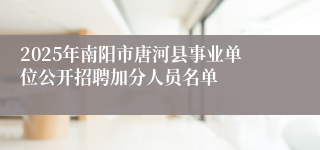 2025年南阳市唐河县事业单位公开招聘加分人员名单