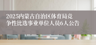 2025内蒙古自治区体育局竞争性比选事业单位人员6人公告