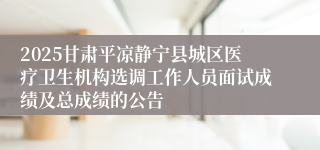 2025甘肃平凉静宁县城区医疗卫生机构选调工作人员面试成绩及总成绩的公告