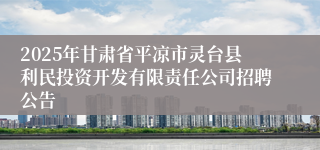 2025年甘肃省平凉市灵台县利民投资开发有限责任公司招聘公告