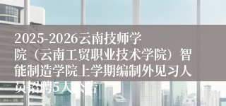2025-2026云南技师学院（云南工贸职业技术学院）智能制造学院上学期编制外见习人员招聘5人公告
