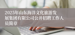 2025年山东海洋文化旅游发展集团有限公司公开招聘工作人员简章