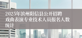 2025年滨州阳信县公开招聘戏曲表演专业技术人员报名人数统计