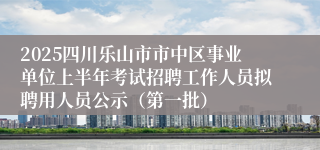 2025四川乐山市市中区事业单位上半年考试招聘工作人员拟聘用人员公示（第一批）