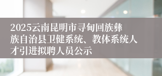 2025云南昆明市寻甸回族彝族自治县卫健系统、教体系统人才引进拟聘人员公示