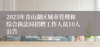 2025年青山湖区城市管理和综合执法局招聘工作人员10人公告