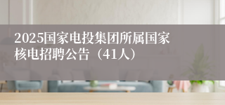 2025国家电投集团所属国家核电招聘公告（41人）