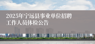 2025年宁远县事业单位招聘工作人员体检公告