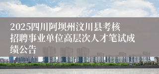 2025四川阿坝州汶川县考核招聘事业单位高层次人才笔试成绩公告