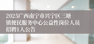 2025广西南宁市兴宁区三塘镇便民服务中心公益性岗位人员招聘1人公告