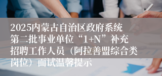 2025内蒙古自治区政府系统第二批事业单位“1+N”补充招聘工作人员（阿拉善盟综合类岗位）面试温馨提示