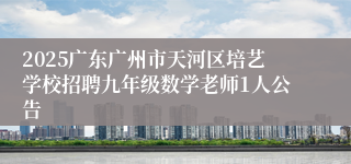 2025广东广州市天河区培艺学校招聘九年级数学老师1人公告