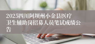 2025四川阿坝州小金县医疗卫生辅助岗招募人员笔试成绩公告