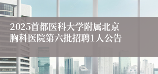 2025首都医科大学附属北京胸科医院第六批招聘1人公告