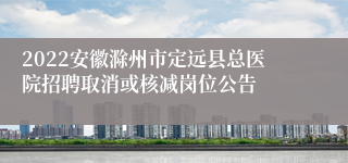 2022安徽滁州市定远县总医院招聘取消或核减岗位公告