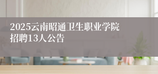 2025云南昭通卫生职业学院招聘13人公告
