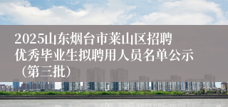 2025山东烟台市莱山区招聘优秀毕业生拟聘用人员名单公示（第三批）
