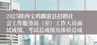 2025陕西宝鸡麟游县招聘社会工作服务站（室）工作人员面试成绩、考试总成绩及体检总成绩予以公布