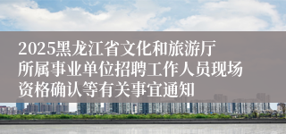 2025黑龙江省文化和旅游厅所属事业单位招聘工作人员现场资格确认等有关事宜通知
