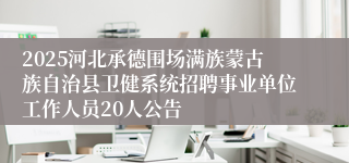 2025河北承德围场满族蒙古族自治县卫健系统招聘事业单位工作人员20人公告