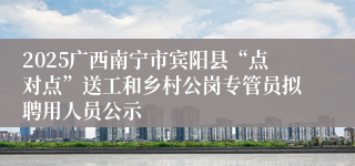 2025广西南宁市宾阳县“点对点”送工和乡村公岗专管员拟聘用人员公示