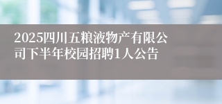2025四川五粮液物产有限公司下半年校园招聘1人公告