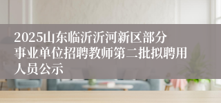 2025山东临沂沂河新区部分事业单位招聘教师第二批拟聘用人员公示