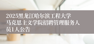 2025黑龙江哈尔滨工程大学马克思主义学院招聘管理服务人员1人公告