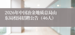 2026年中国冶金地质总局山东局校园招聘公告（46人）